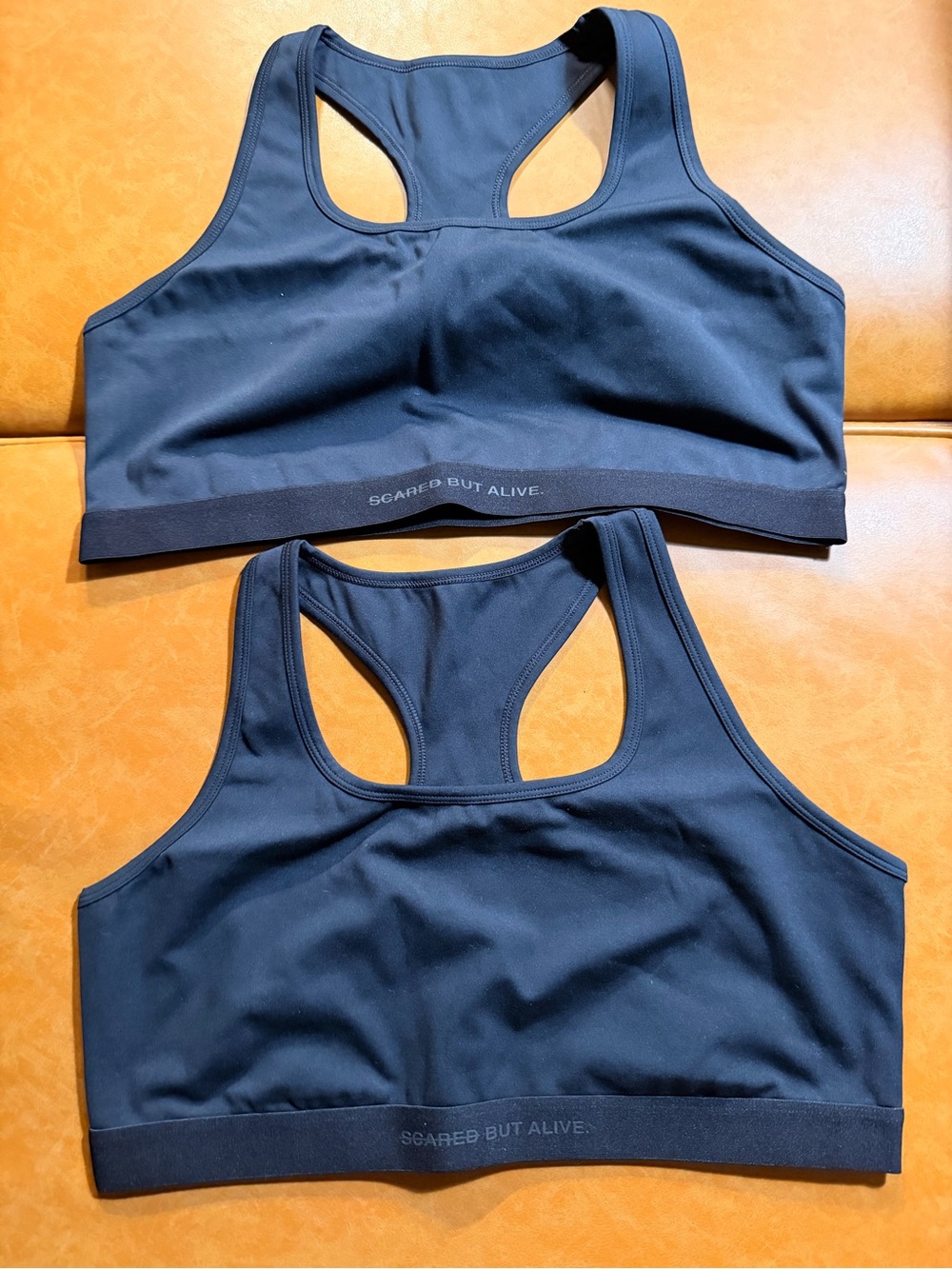 NWOT Scared But Alive Black Racerback Sports Bras - Twin Pack